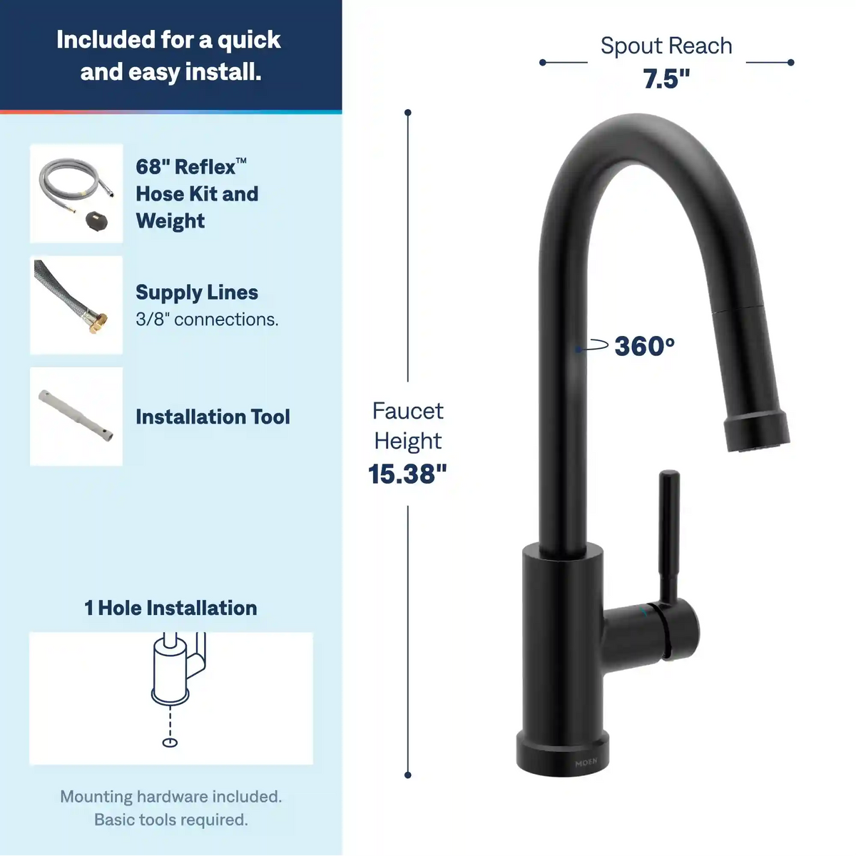 Kivo One-Handle High Arc Pulldown Kitchen Faucet