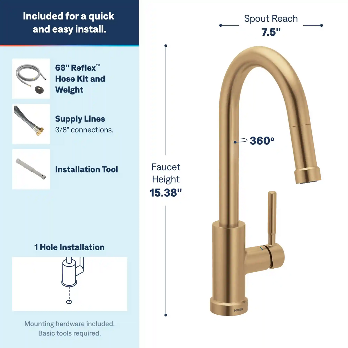 Kivo One-Handle High Arc Pulldown Kitchen Faucet