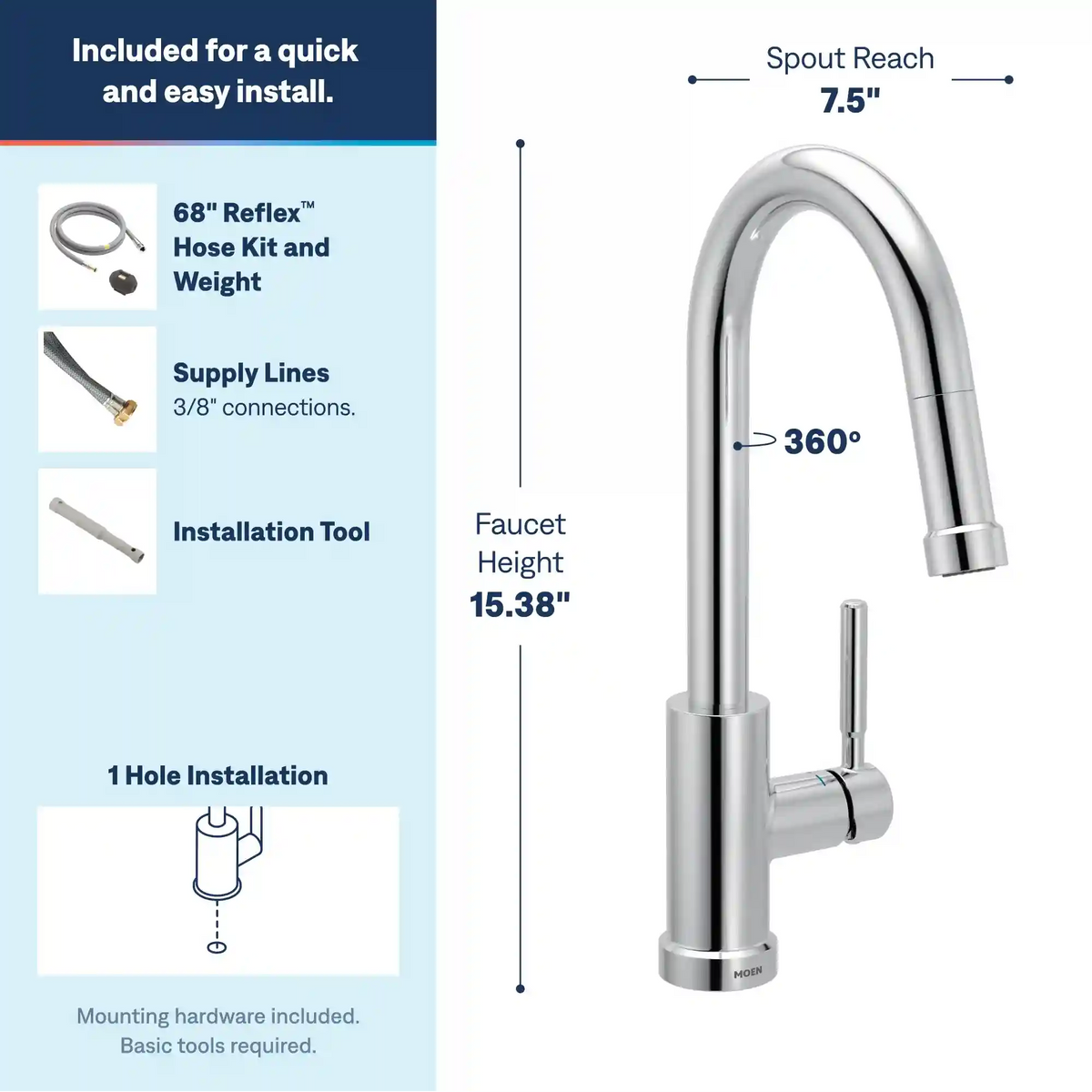 Kivo One-Handle High Arc Pulldown Kitchen Faucet