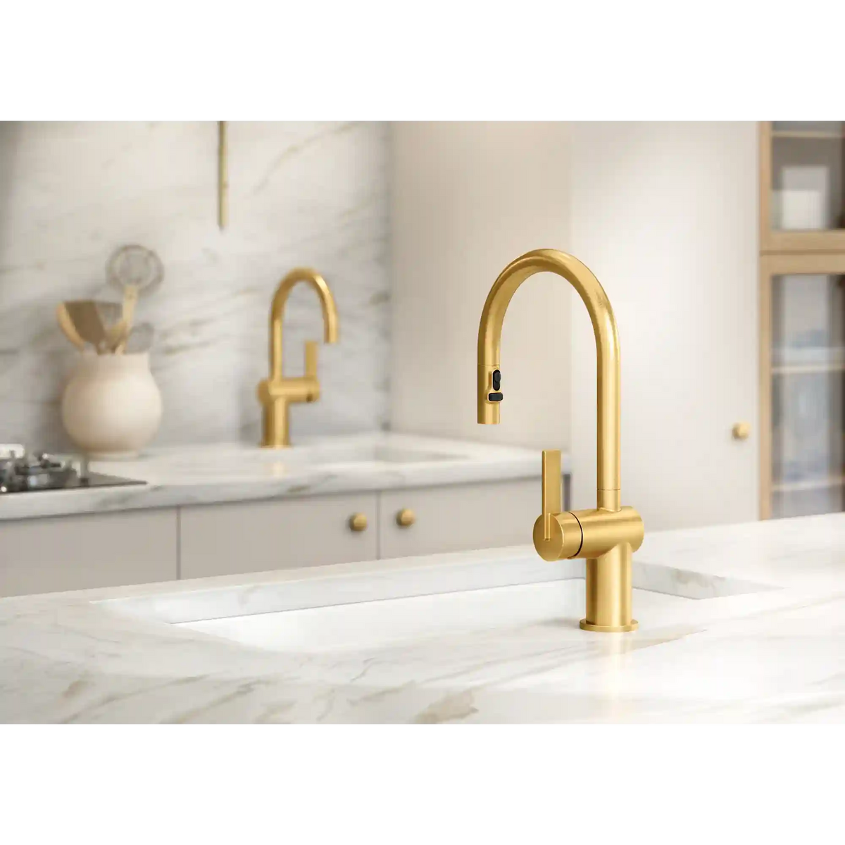 Cia One-Handle High Arc Pulldown Kitchen Faucet