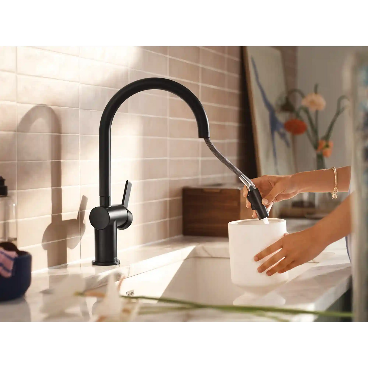 Cia One-Handle High Arc Pulldown Kitchen Faucet