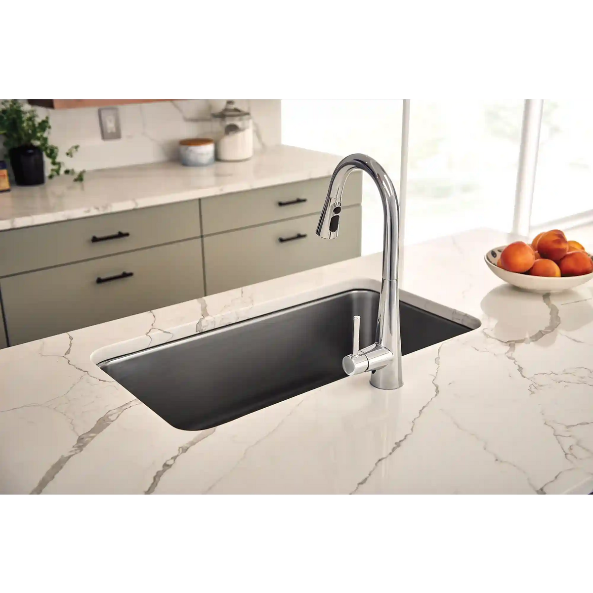 Sleek One-Handle High Arc Pulldown Kitchen Faucet
