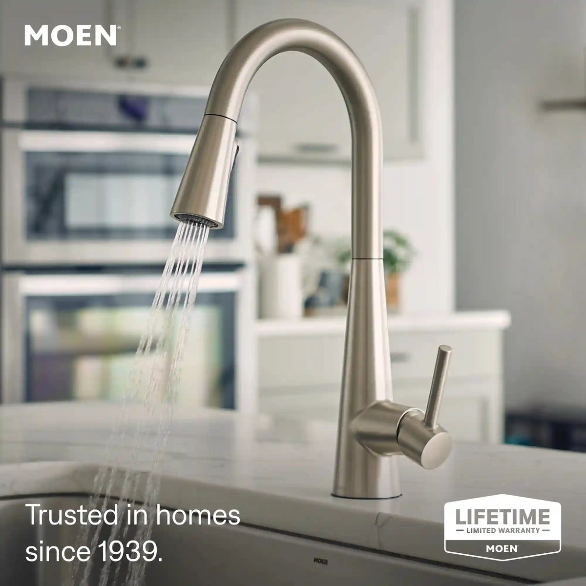 Sleek One-Handle High Arc Pulldown Kitchen Faucet