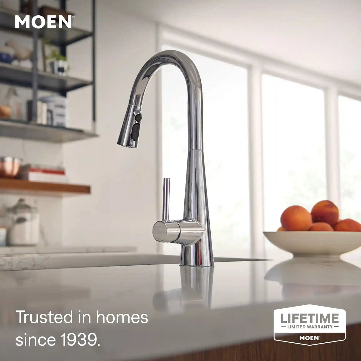 Sleek One-Handle High Arc Pulldown Kitchen Faucet