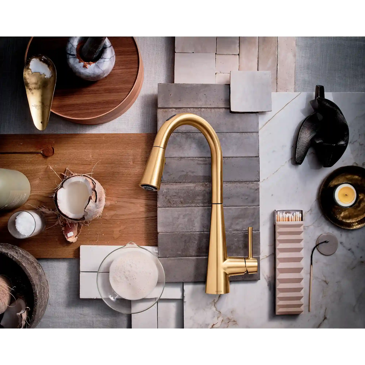 Sleek Smart Faucet Voice Control One-Handle High Arc Pulldown Kitchen Faucet