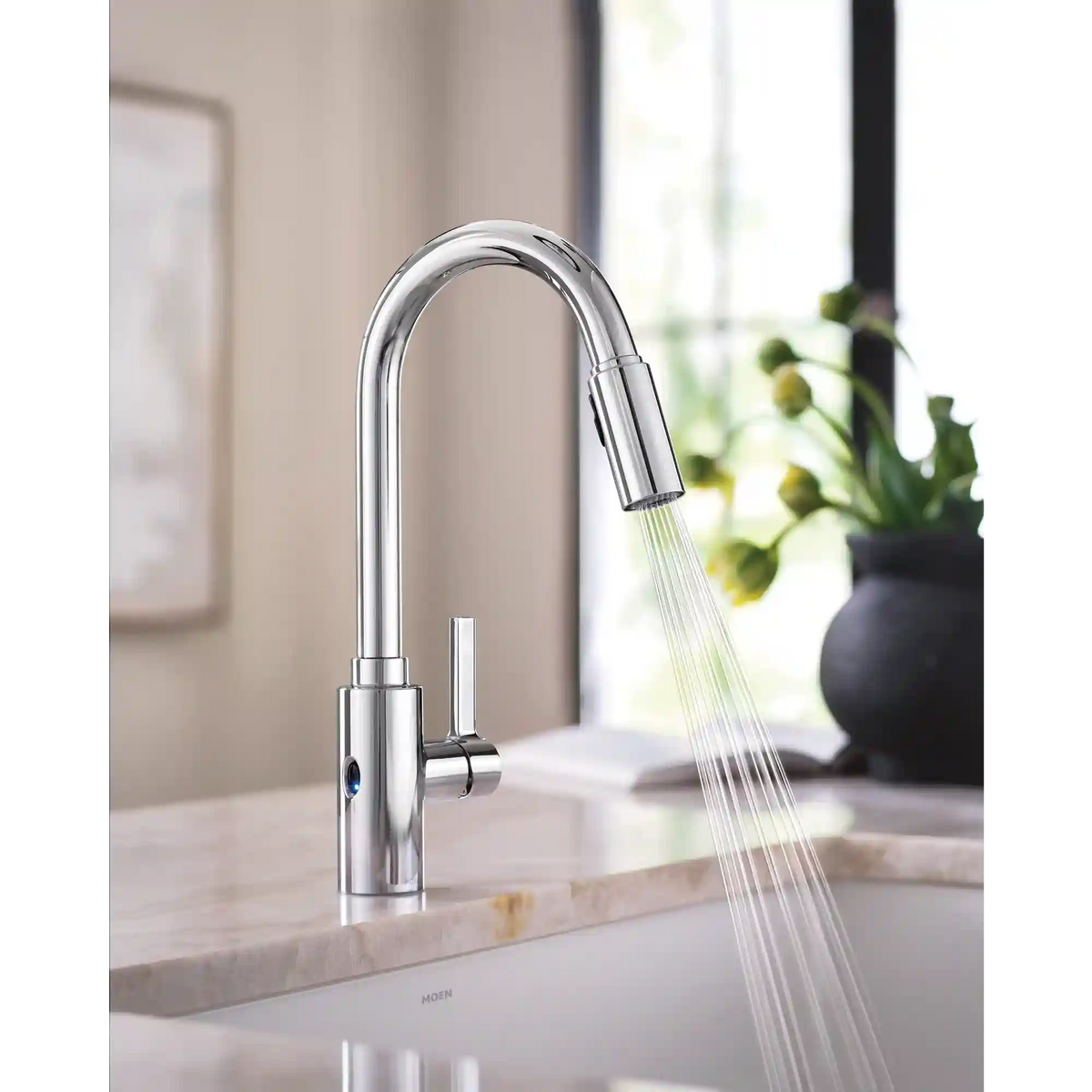 Genta LX MotionSense Wave Single Sensor One-Handle High Arc Pulldown Kitchen Faucet