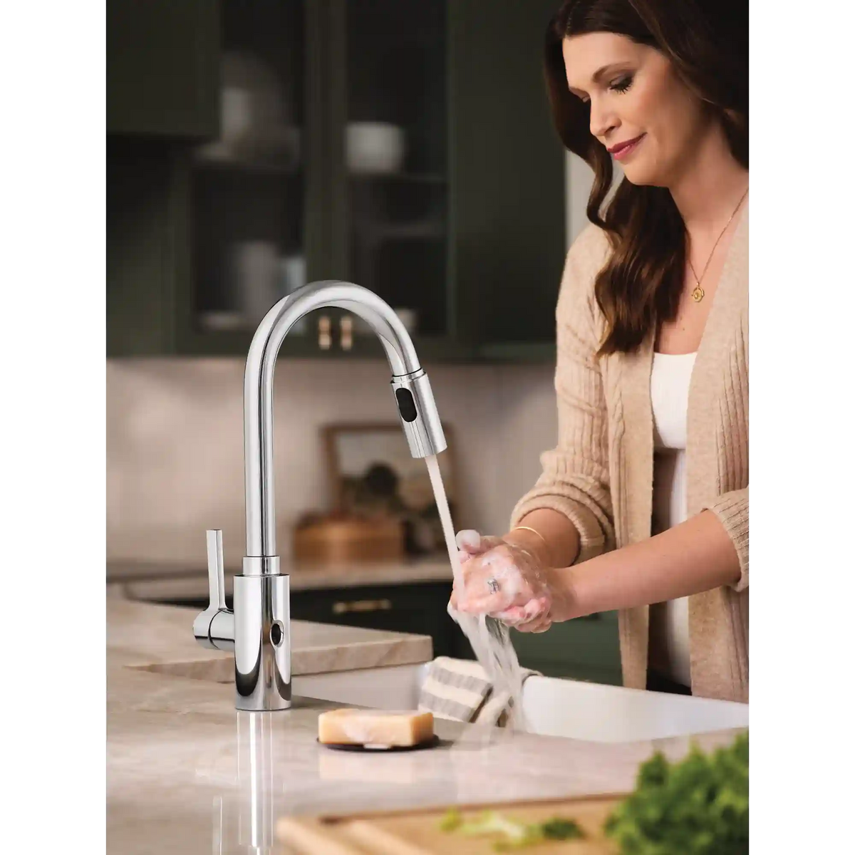 Genta LX MotionSense Wave Single Sensor One-Handle High Arc Pulldown Kitchen Faucet