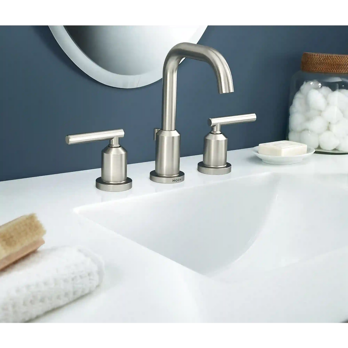 Gibson Chrome two-handle high arc bathroom faucet