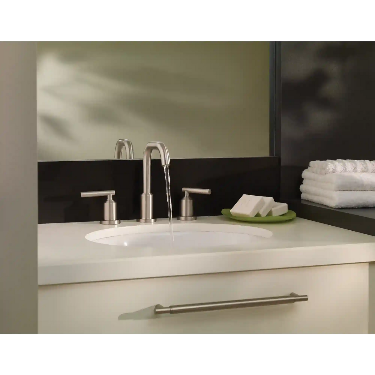 Gibson Chrome two-handle high arc bathroom faucet