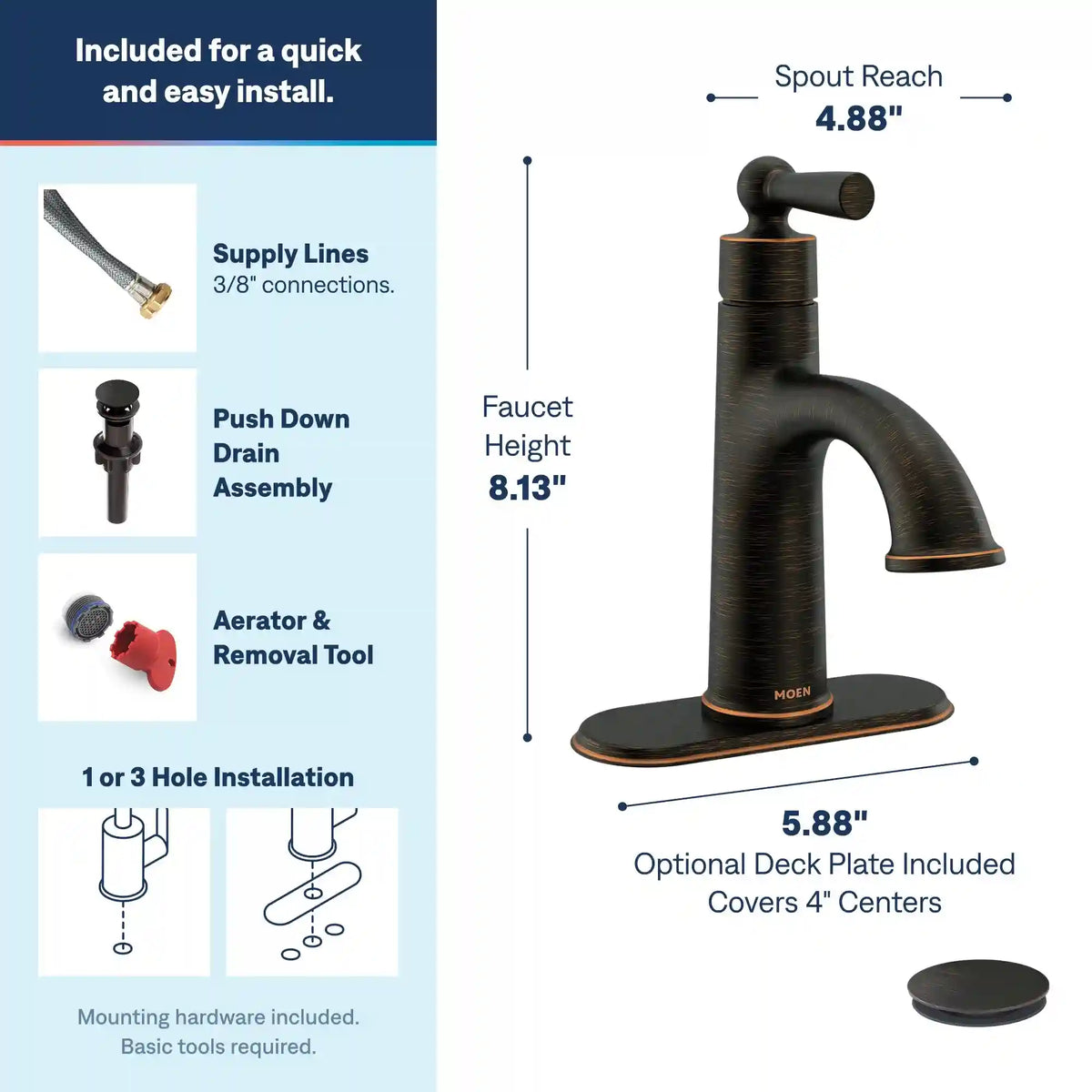 Caldwell One-Handle High Arc Bathroom Faucet