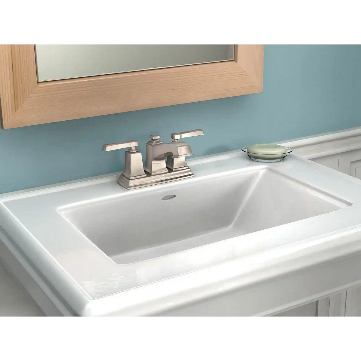 Boardwalk Two-Handle Low Arc Bathroom Faucet