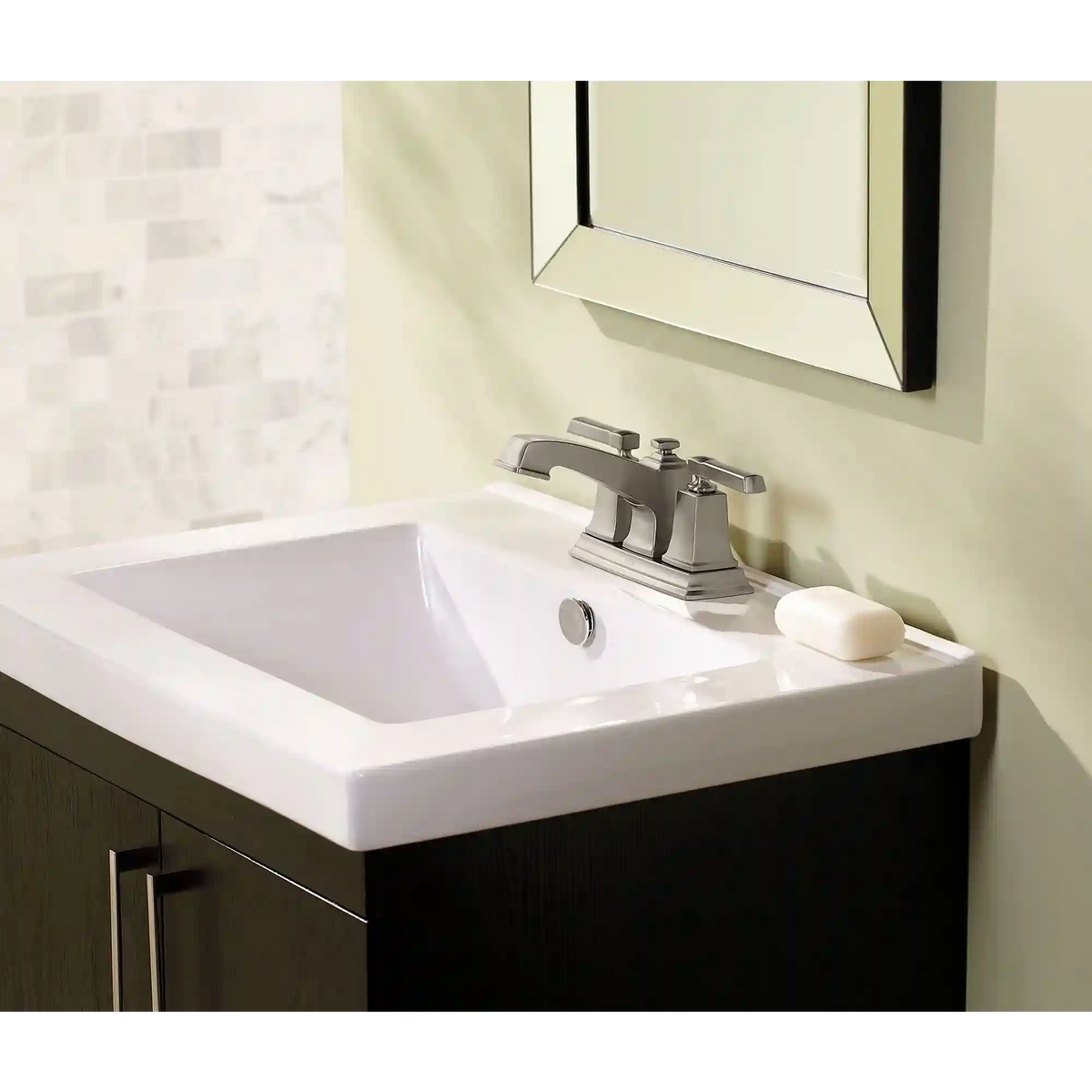 Boardwalk Two-Handle Low Arc Bathroom Faucet