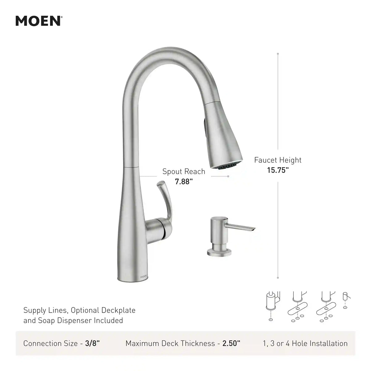 Essie One-Handle High Arc Pulldown Kitchen Faucet