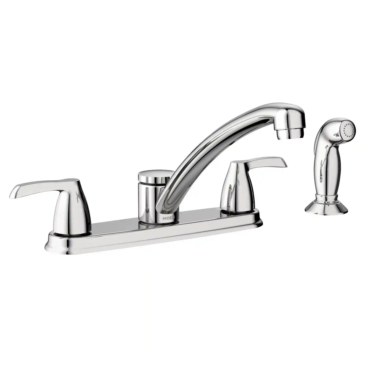 Adler Two-Handle Low Arc Kitchen Faucet with Optional Knob Or Lever Handles