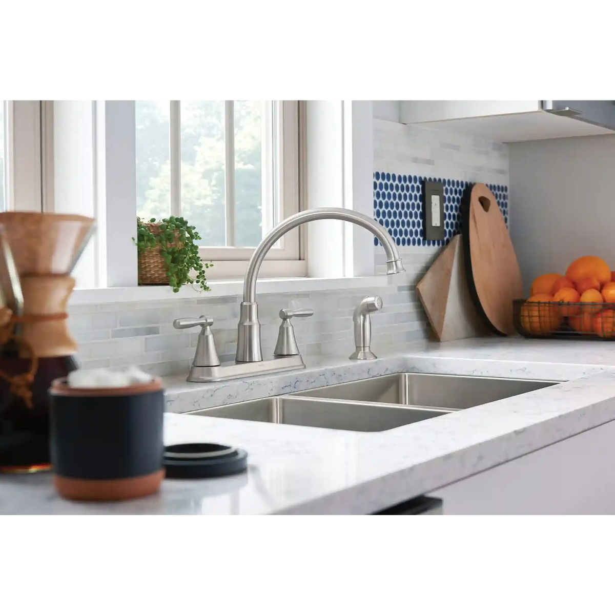 Hutchinson Two-Handle High Arc Kitchen Faucet