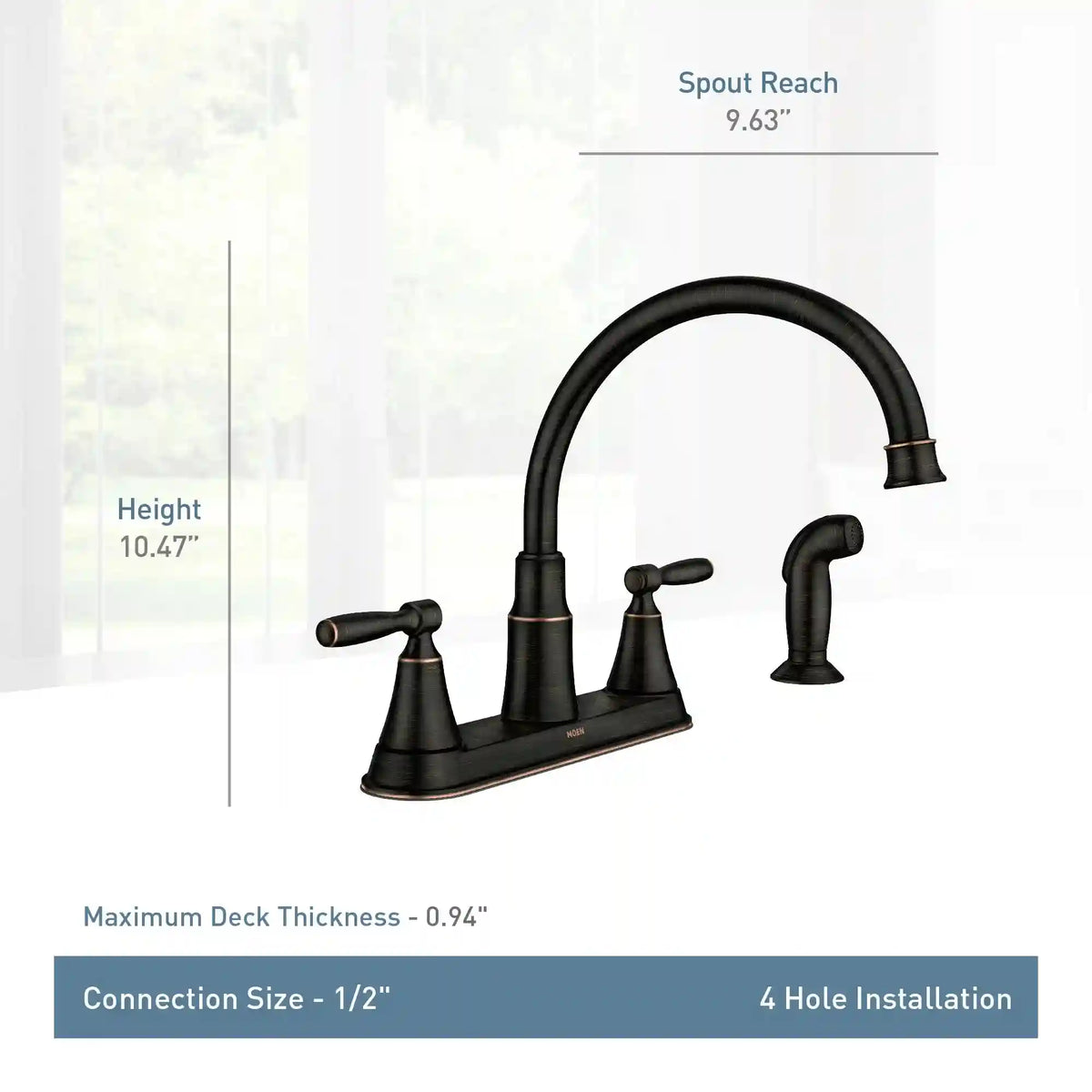 Hutchinson Two-Handle High Arc Kitchen Faucet