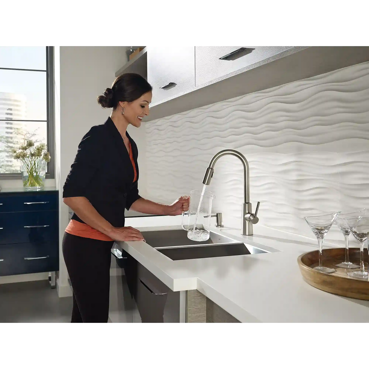 Nori One-Handle High Arc Pulldown Kitchen Faucet