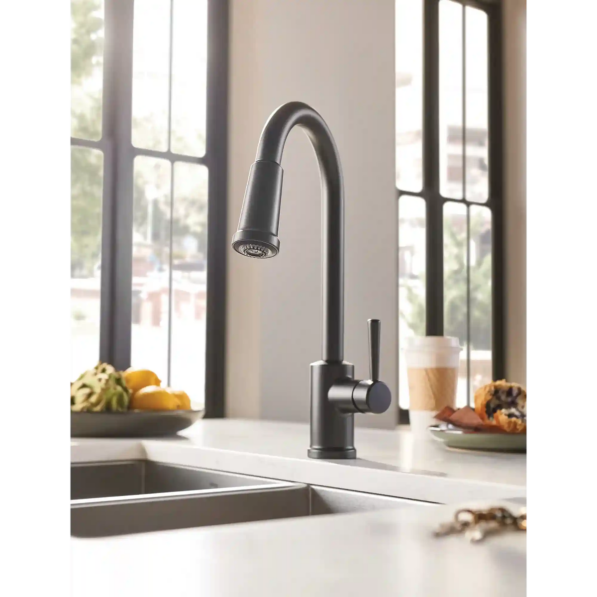 Indi One-Handle High Arc Pulldown Kitchen Faucet
