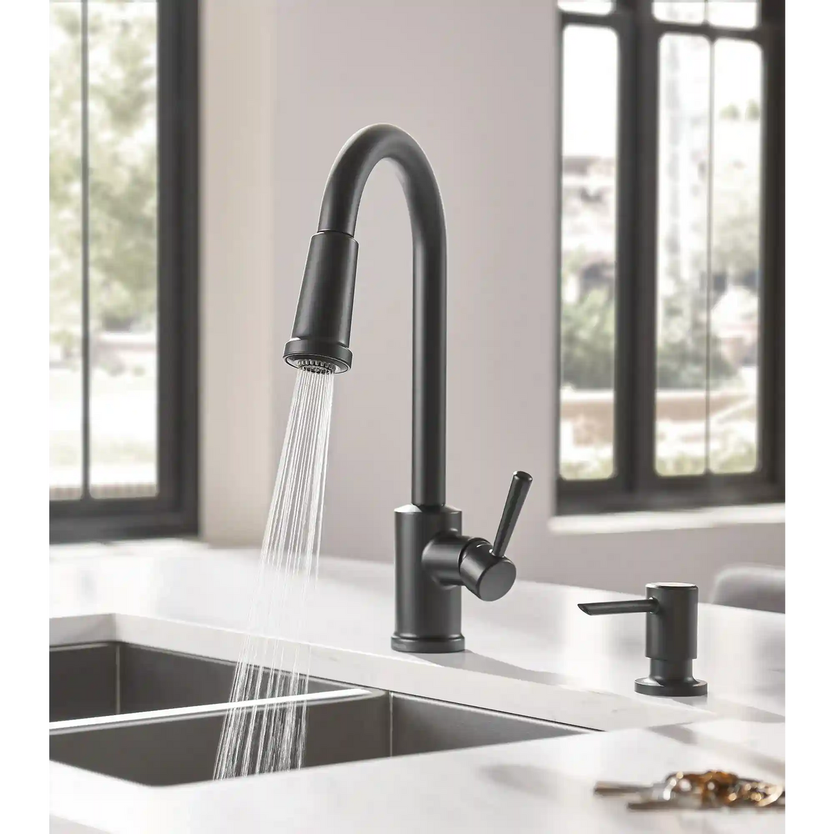 Indi One-Handle High Arc Pulldown Kitchen Faucet