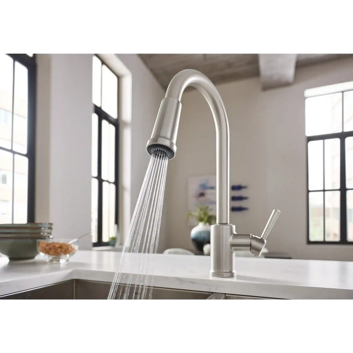 Indi One-Handle High Arc Pulldown Kitchen Faucet