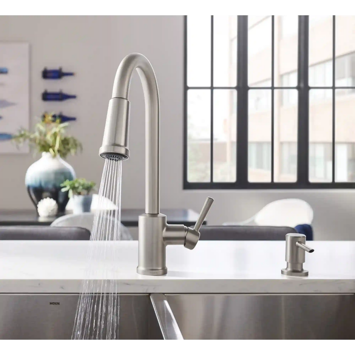 Indi One-Handle High Arc Pulldown Kitchen Faucet