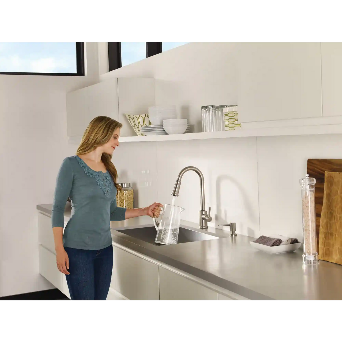 Indi One-Handle High Arc Pulldown Kitchen Faucet