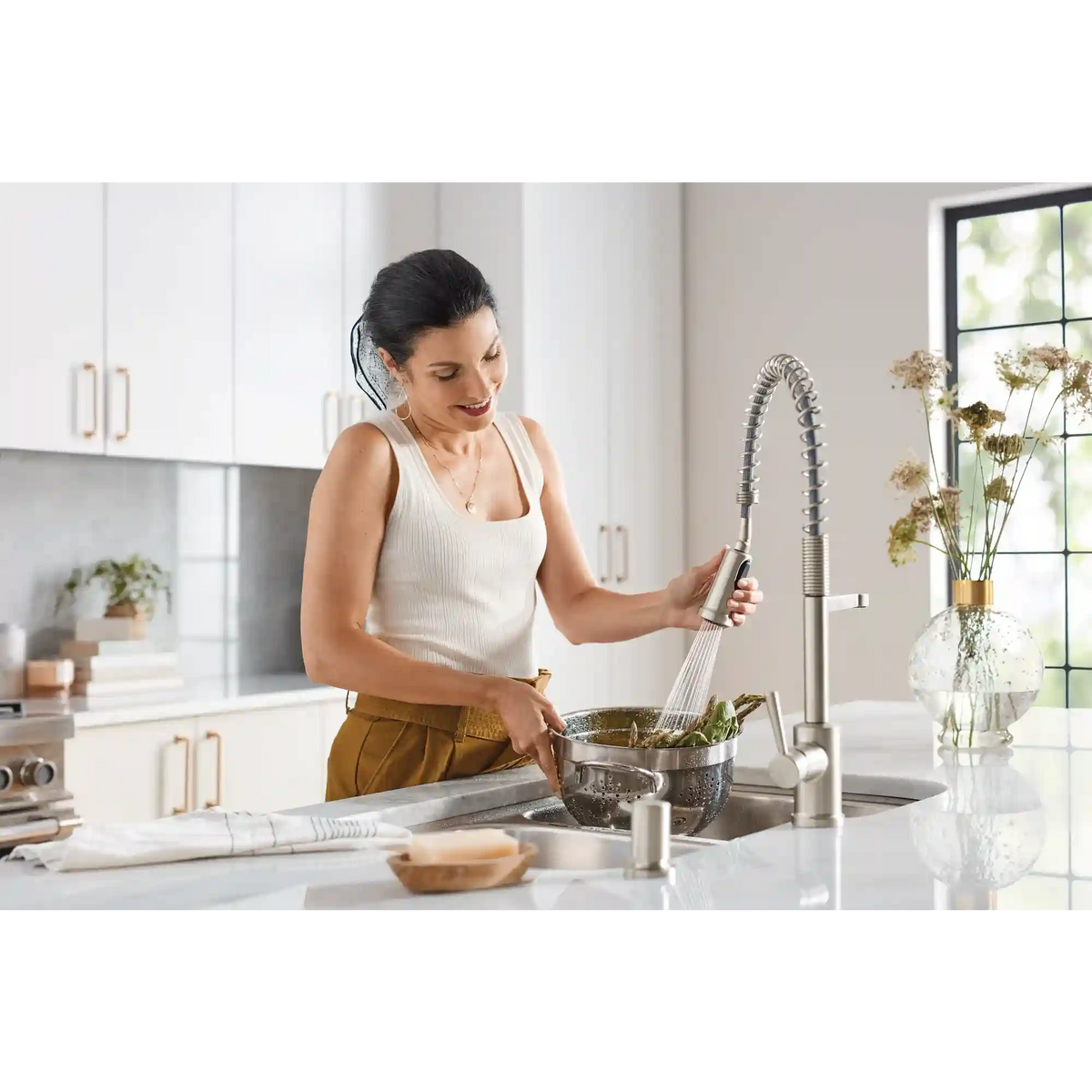 Indi Pre-Rinse Spring Kitchen Faucet