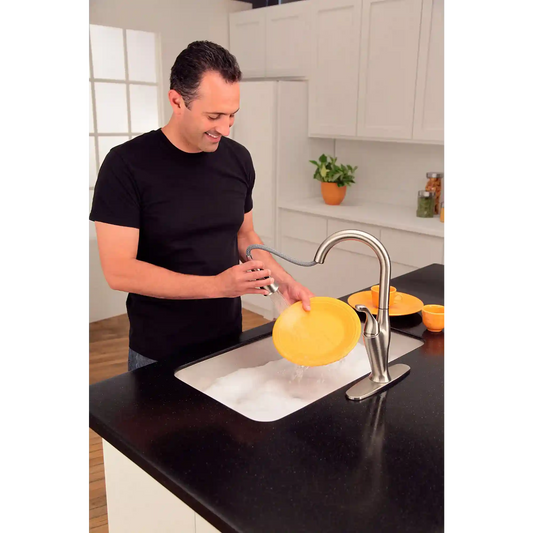 Solidad Matte black one-handle high arc pulldown kitchen faucet