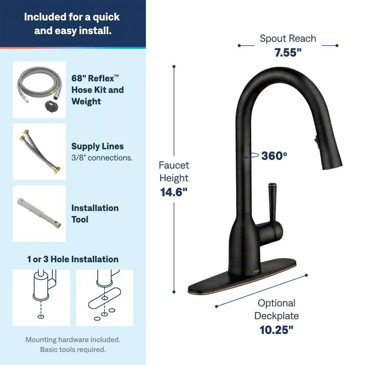 Adler One-Handle High Arc Pulldown Kitchen Faucet