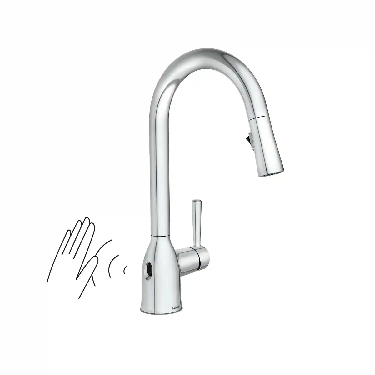 Adler MotionSense Wave Single Sensor One-Handle High Arc Pulldown Kitchen Faucet
