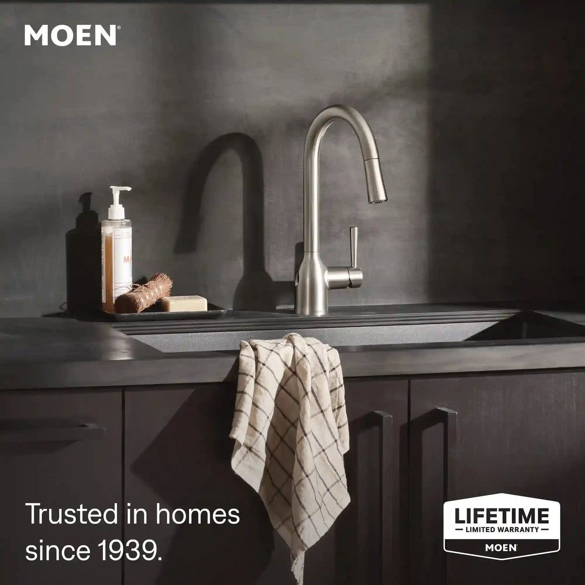 Adler MotionSense Wave Single Sensor One-Handle High Arc Pulldown Kitchen Faucet
