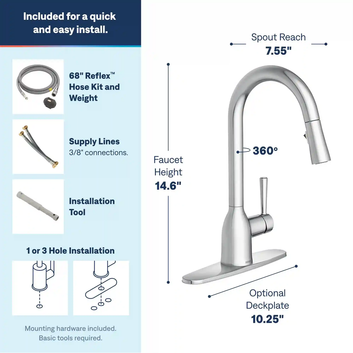 Adler One-Handle High Arc Pulldown Kitchen Faucet