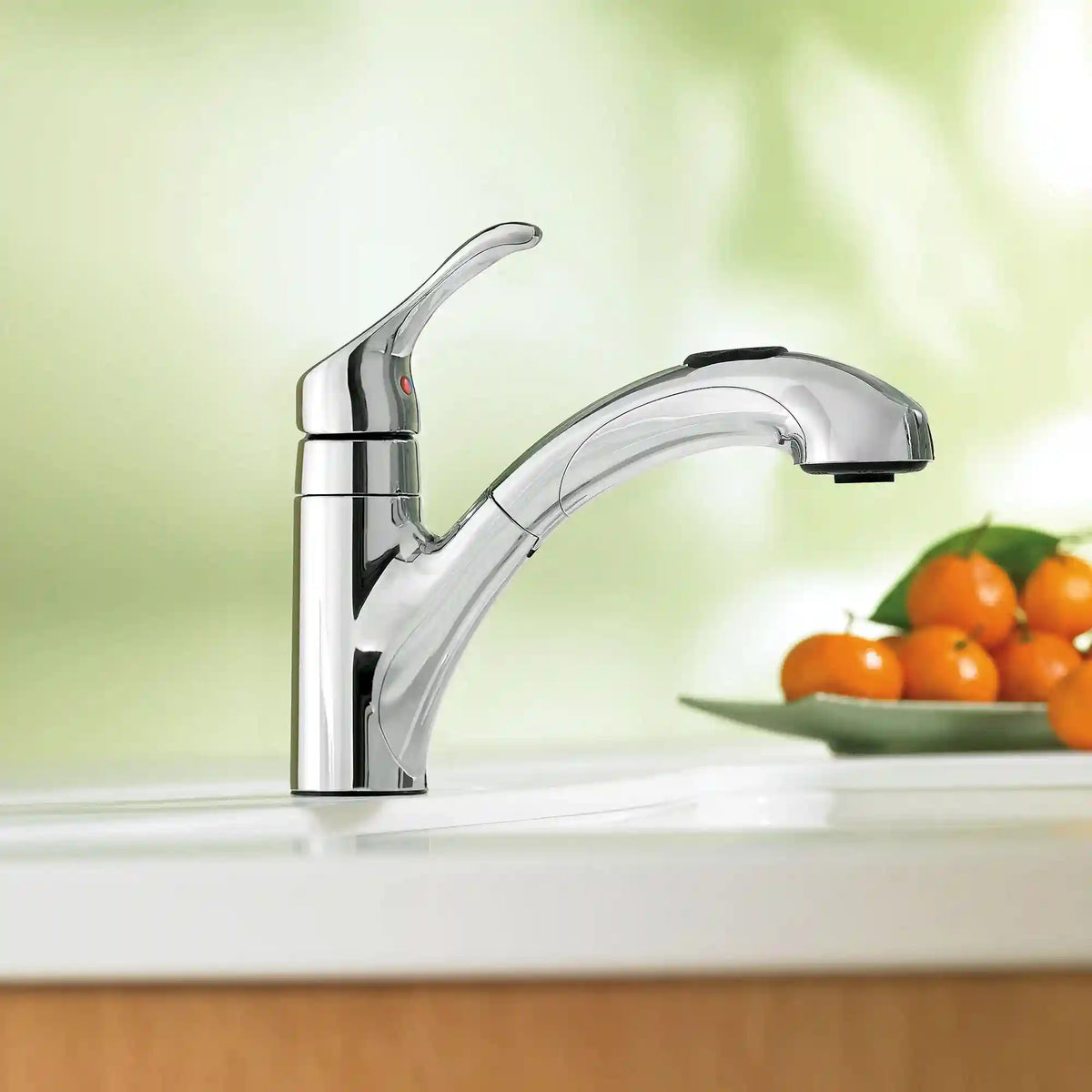 Renzo One-Handle Low Arc Pullout Kitchen Faucet
