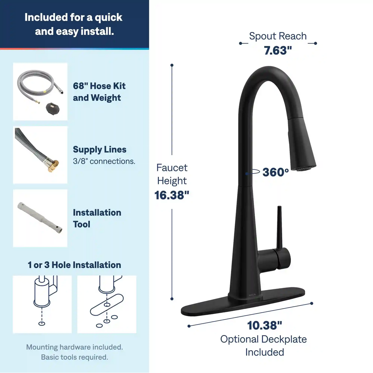 Swyre One-Handle High Arc Pulldown Kitchen Faucet