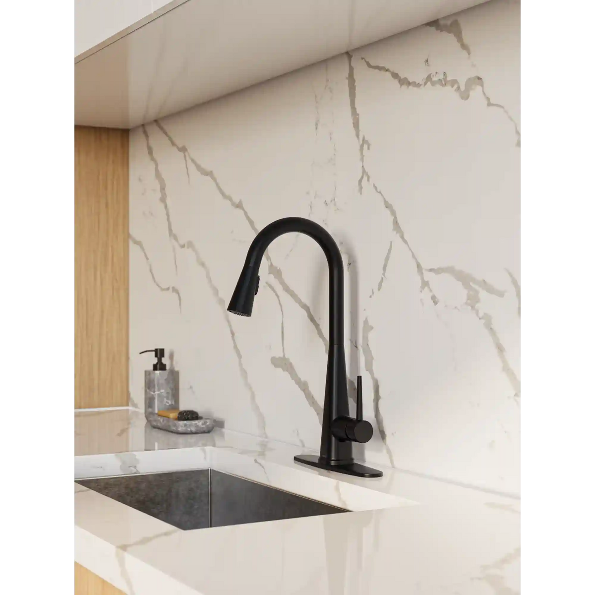 Swyre One-Handle High Arc Pulldown Kitchen Faucet
