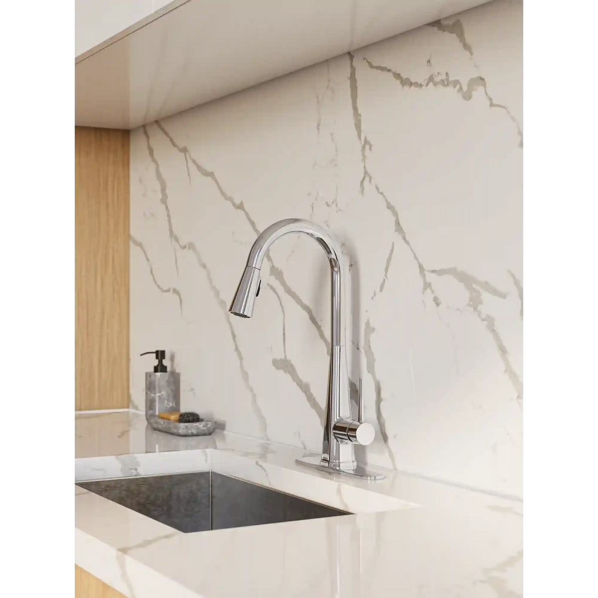 Swyre One-Handle High Arc Pulldown Kitchen Faucet