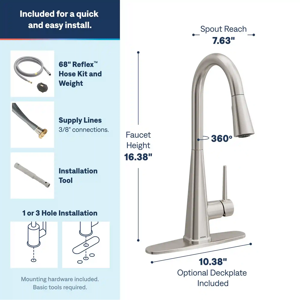 Swyre One-Handle High Arc Pulldown Kitchen Faucet