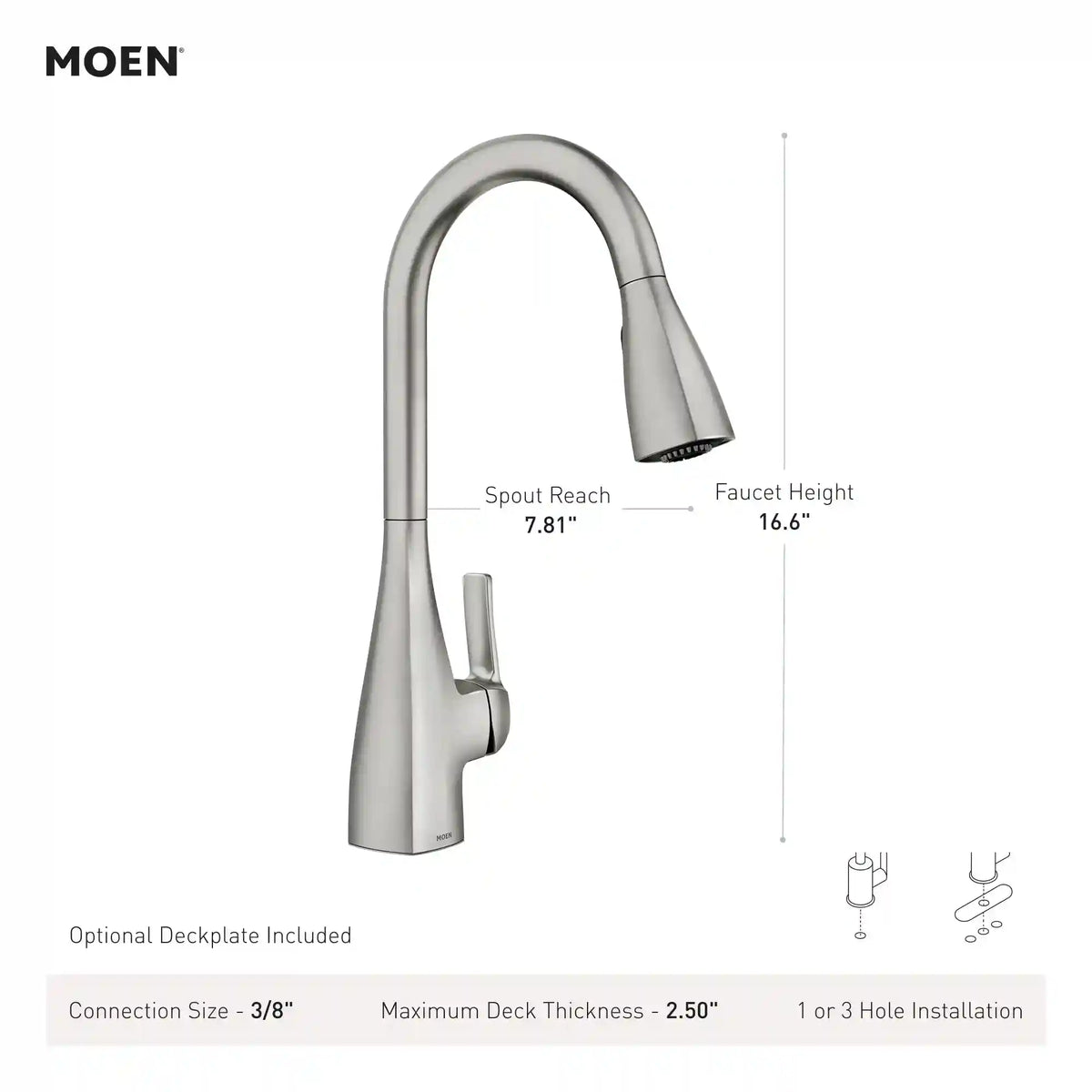 Kiran One-Handle High Arc Pulldown Kitchen Faucet