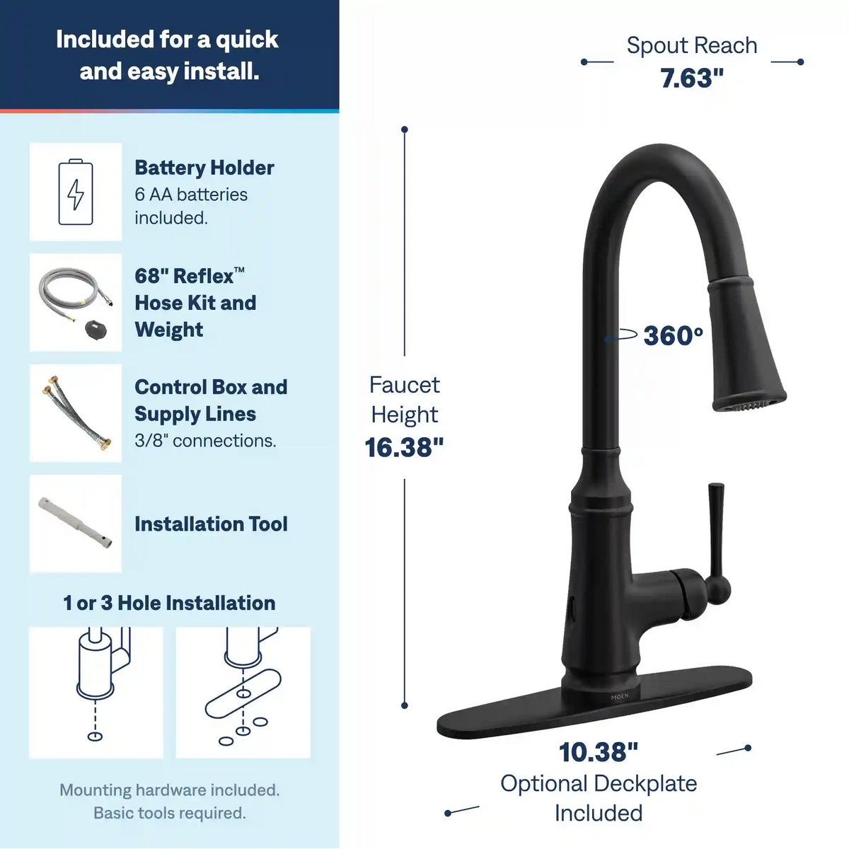 Jaslynn One-Handle High Arc Pulldown Kitchen Faucet