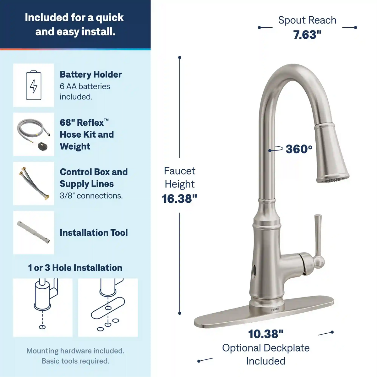 Jaslynn One-Handle High Arc Pulldown Kitchen Faucet