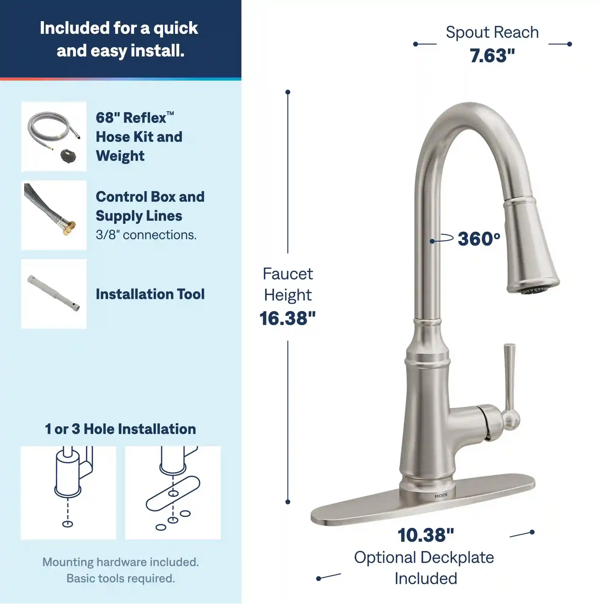Jaslynn One-Handle High Arc Pulldown Kitchen Faucet