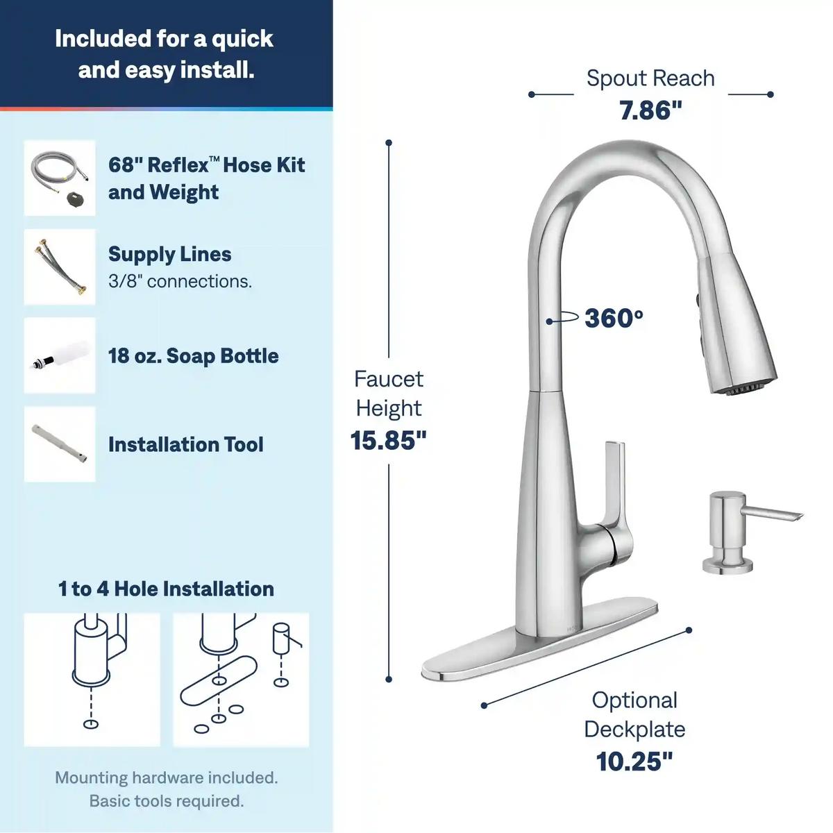 Haelyn One-Handle High Arc Pulldown Kitchen Faucet