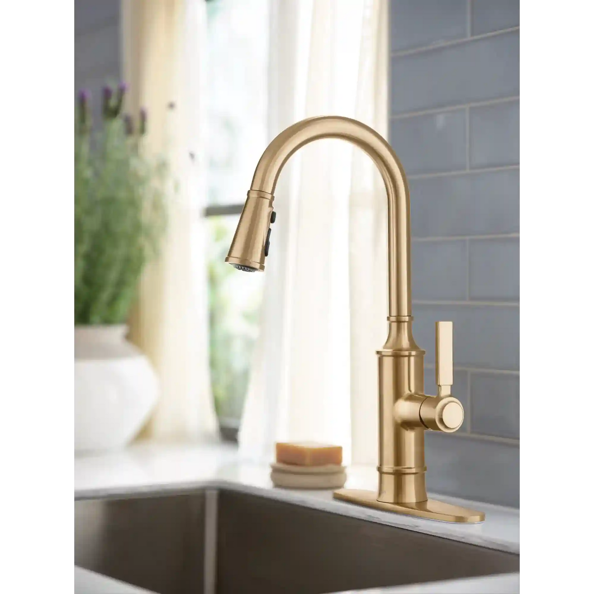 Gilden One-Handle High Arc Pulldown Kitchen Faucet