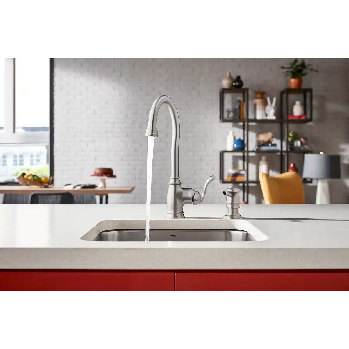 Anabelle Spot resist stainless/softgrip one-handle high arc single mount bar faucet