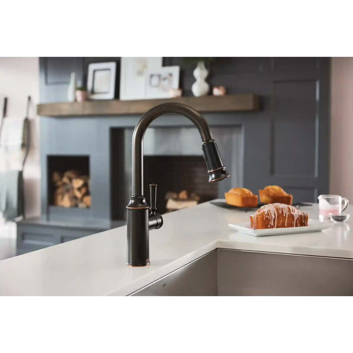 Glenshire Chrome one-handle high arc pulldown kitchen faucet