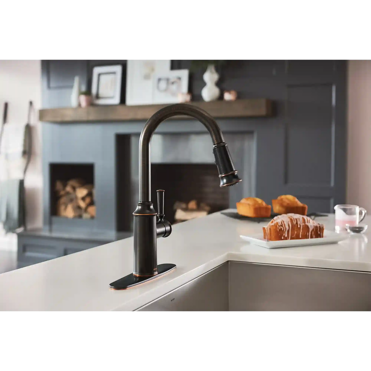 Glenshire Chrome one-handle high arc pulldown kitchen faucet