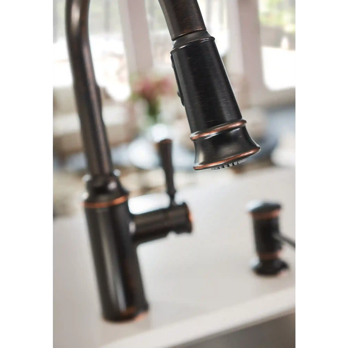 Glenshire Chrome one-handle high arc pulldown kitchen faucet