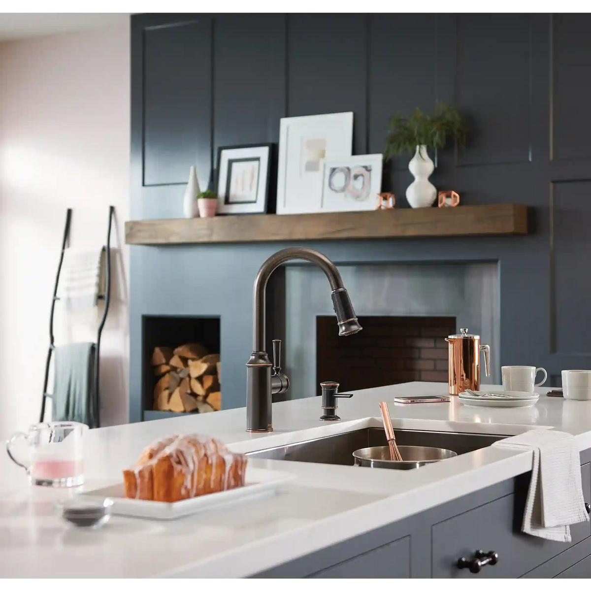 Glenshire Chrome one-handle high arc pulldown kitchen faucet