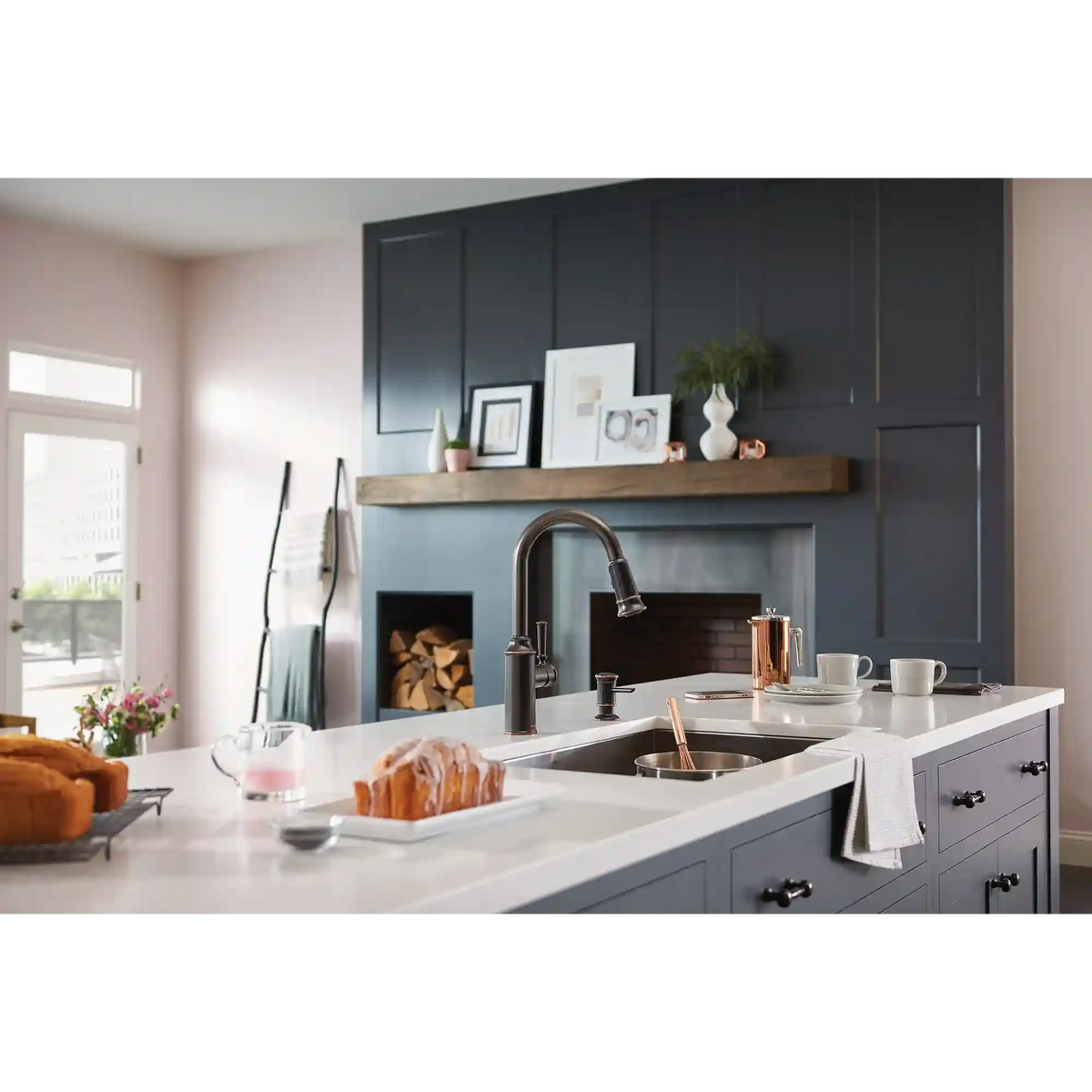 Glenshire Chrome one-handle high arc pulldown kitchen faucet
