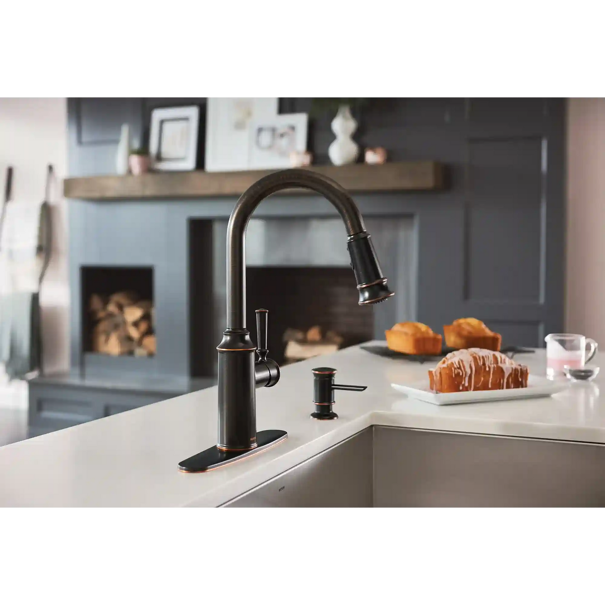 Glenshire Chrome one-handle high arc pulldown kitchen faucet